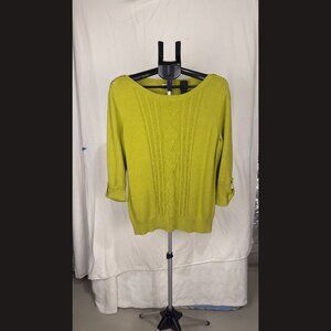 Studio Works Women's Yellow Shirt Size XL | Casual Short Sleeve Top